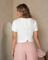 Blusa Lydia Crepe Cropped