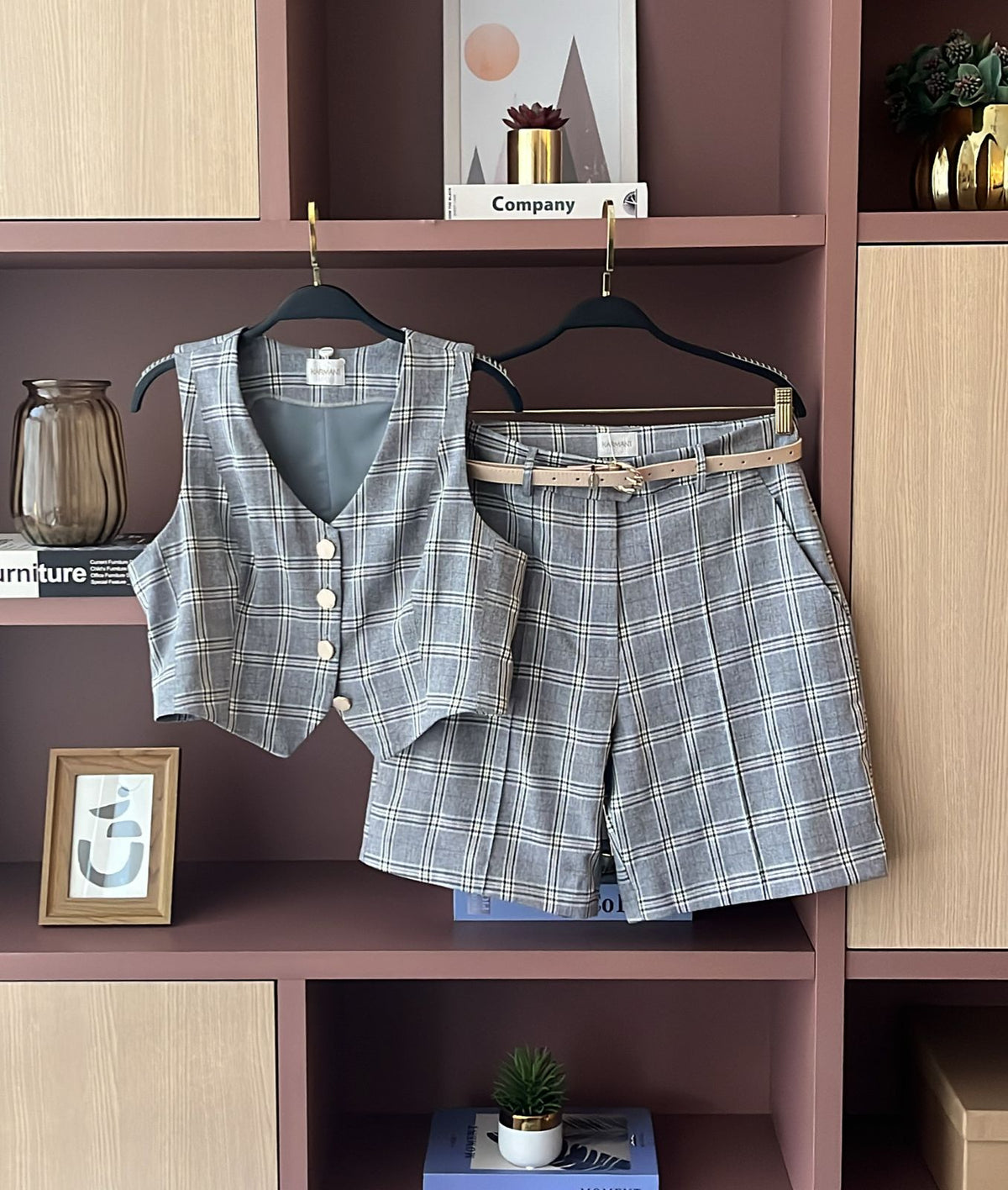 Conjunto Lilian Alfaiataria Xadrez