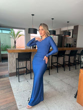 Vestido Ayla Azul Marinho Tecido Jersey Br